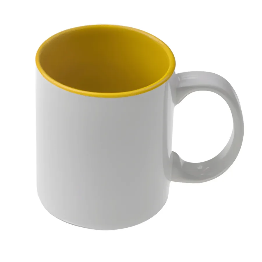 Coloured Handle & inner 11oz Mugs in Yellow — product photo