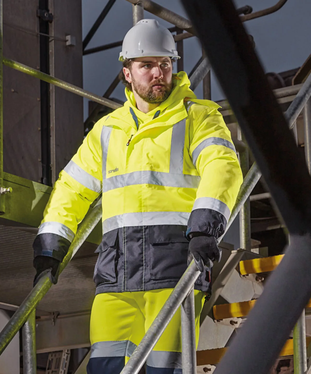 High-visibility waterproof jacket — custom branded clothing
