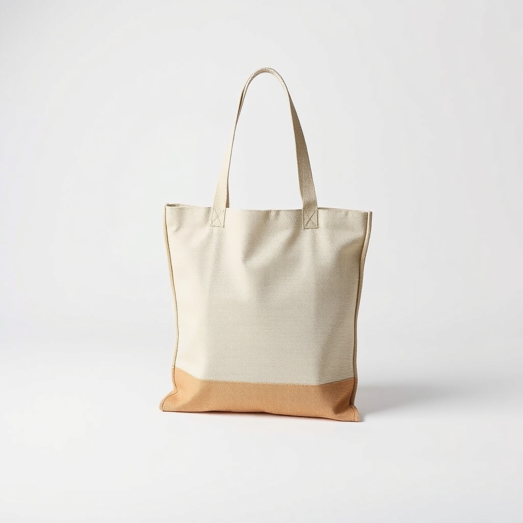 Jute And Canvas Tote Bag