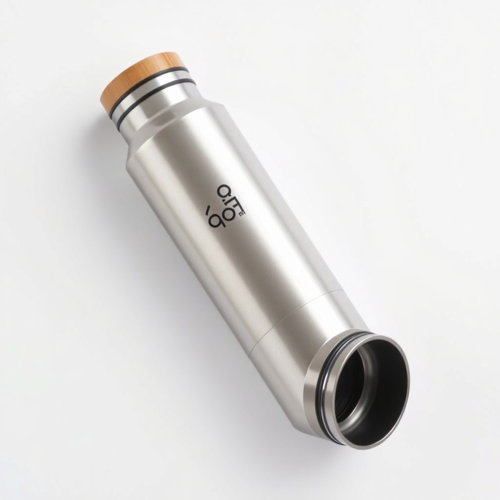 Queta Aluminium Bottle with Bamboo Lid 550ml