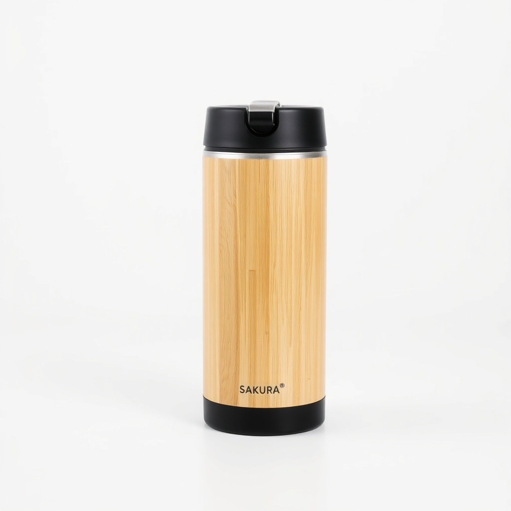 Sakura 360 Ml Bamboo Thermo Bottle Thermo Cup