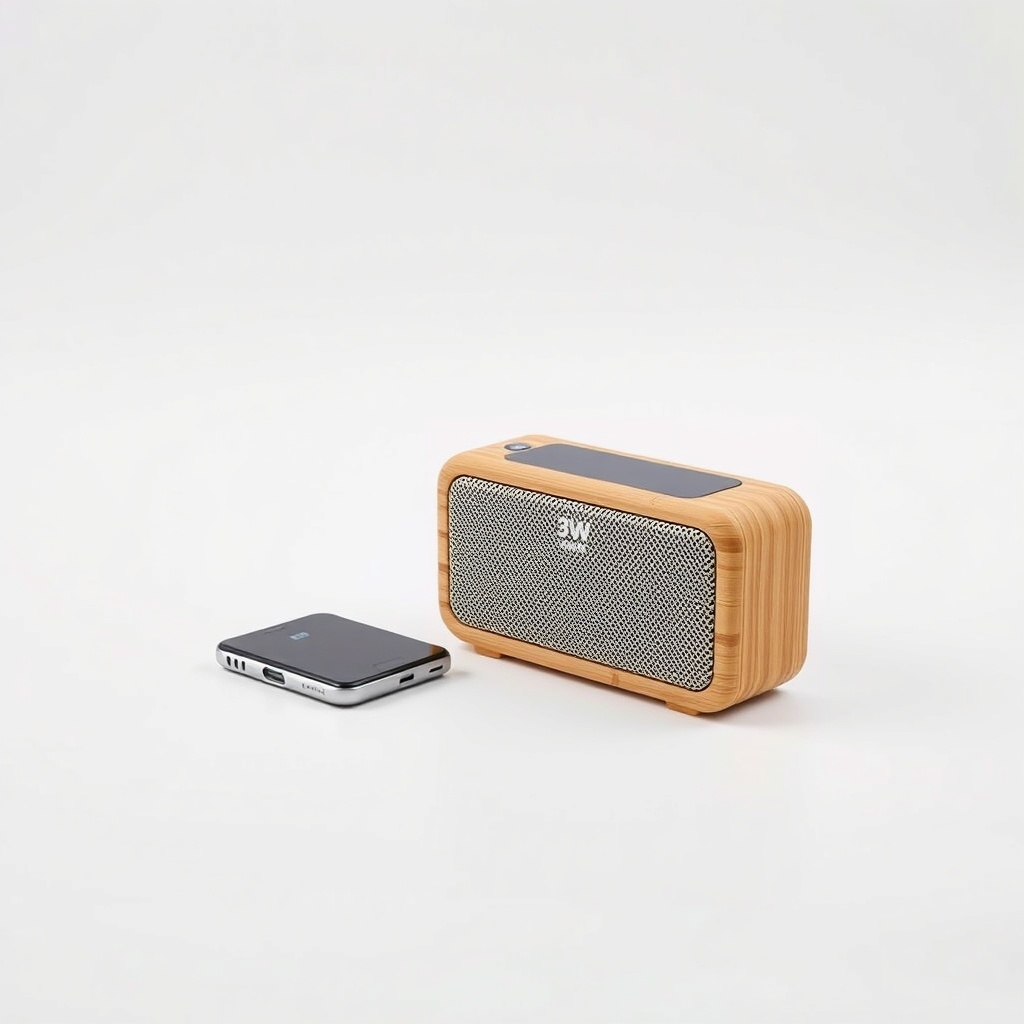 3W Bamboo Portable Speaker 2h